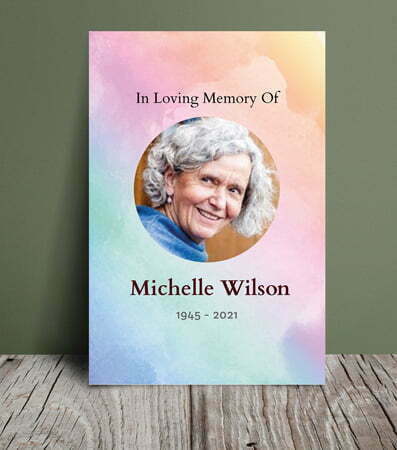 Rainbow colours funeral order of service (001) - Free Funeral Order of Service Template