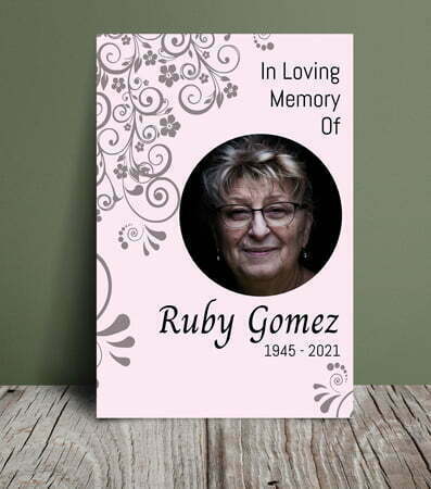 Funeral order of service with swirls (003) - Free Funeral Order of Service Template