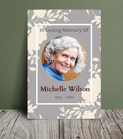 Floral shadow order of service (004) - Free Funeral Order of Service Template