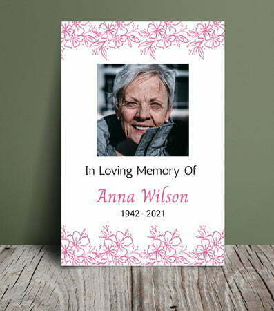 Editable floral order of service (005) - Free Funeral Order of Service Template