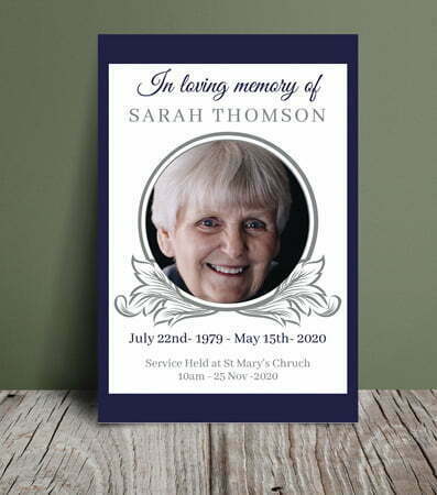 Editable blue background order of service (012) - Free Funeral Order of Service Template