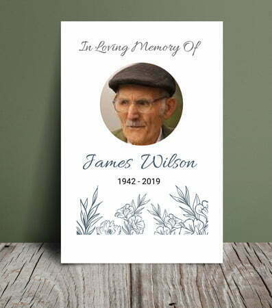 Simple floral outline order of service (013) - Free Funeral Order of Service Template