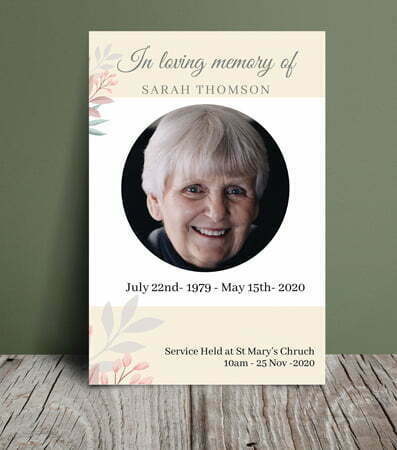 Beige funeral order of service (017) - Free Funeral Order of Service Template