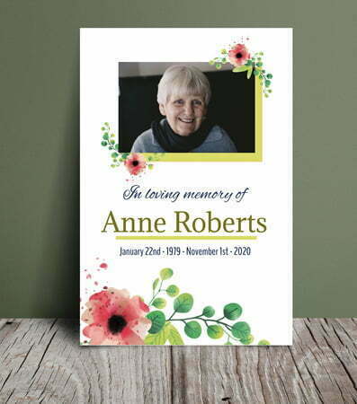 Floral funeral order of service (018) - Free Funeral Order of Service Template