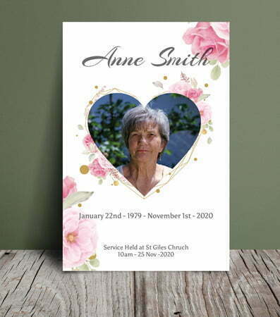 Pink floral funeral order of service (019) - Free Funeral Order of Service Template