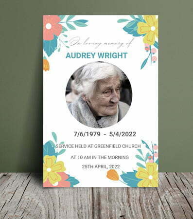 Multicolour floral funeral program booklet 029 - Free Funeral Order of Service Template