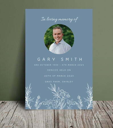 Blue Funeral Program Template 035 - Free Funeral Order of Service Template