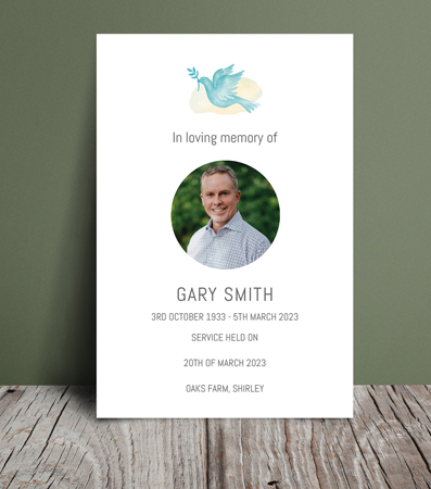 Peaceful funeral order of service 037 - Free Funeral Order of Service Template