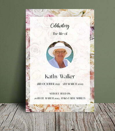 Rose flowers background funeral order of service 056 - Free Funeral Order of Service Template