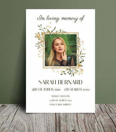 Floral frame funeral order of service 041 - Free Funeral Order of Service Template