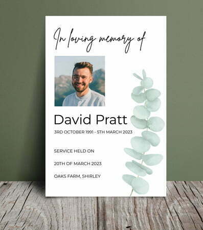 Eucalyptus funeral order of service 043 - Free Funeral Order of Service Template