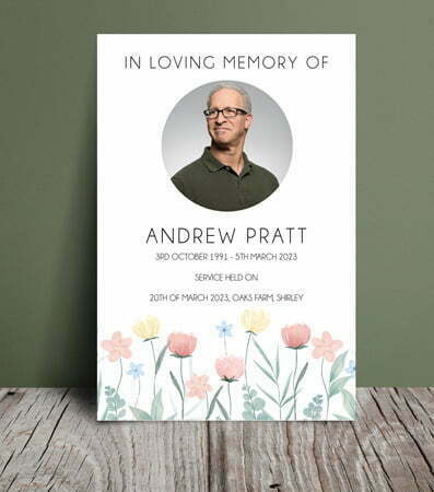 Soft floral order of service for funeral 045 - Free Funeral Order of Service Template