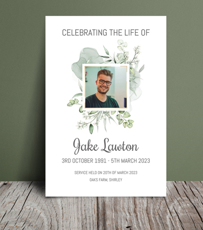 Soothing colour funeral order of service 047 - Free Funeral Order of Service Template