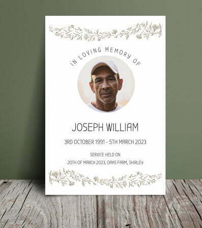 Floral outline funeral order of service 051 - Free Funeral Order of Service Template