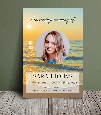 Beach funeral order of service 053 - Free Funeral Order of Service Template