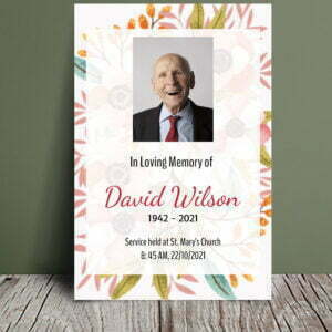 Floral background funeral order of service (006) - Template Design