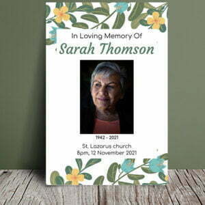 Floral funeral order of service (009) - Template Design