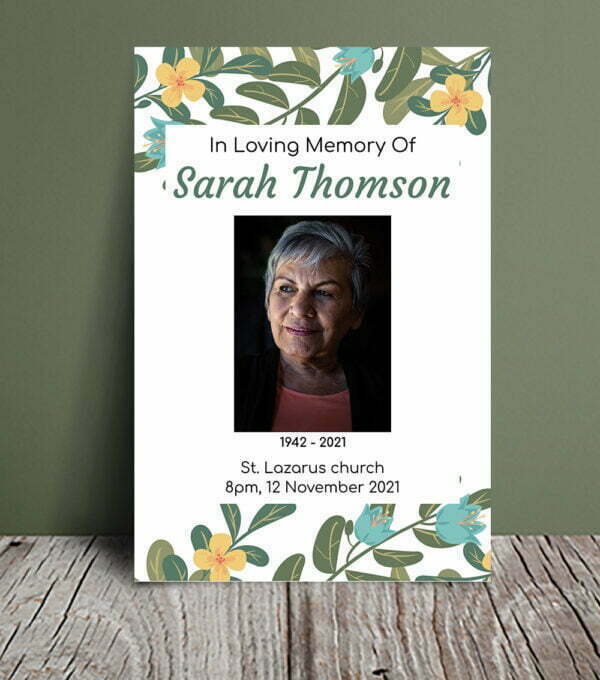 Floral funeral order of service (009) - Template Design