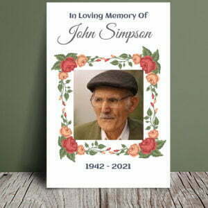 Floral frame funeral order of service (010) - Template Design