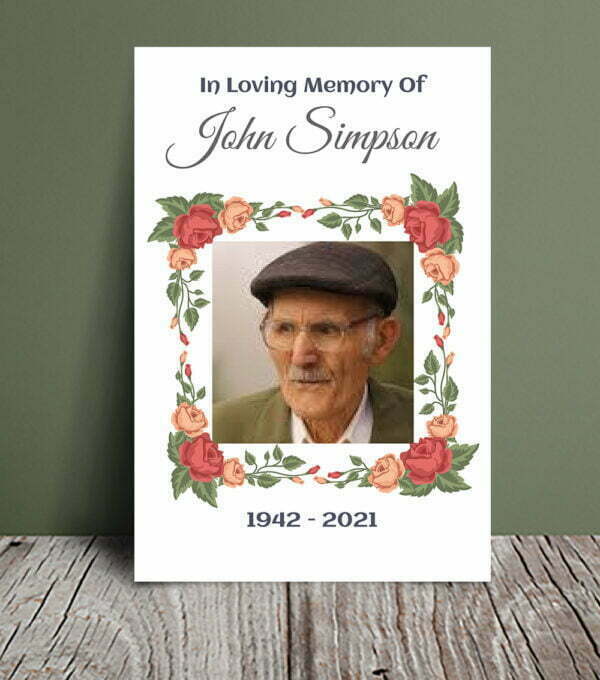 Floral frame funeral order of service (010) - Template Design