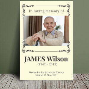 Swirl frame funeral order of service (011) - Template Design