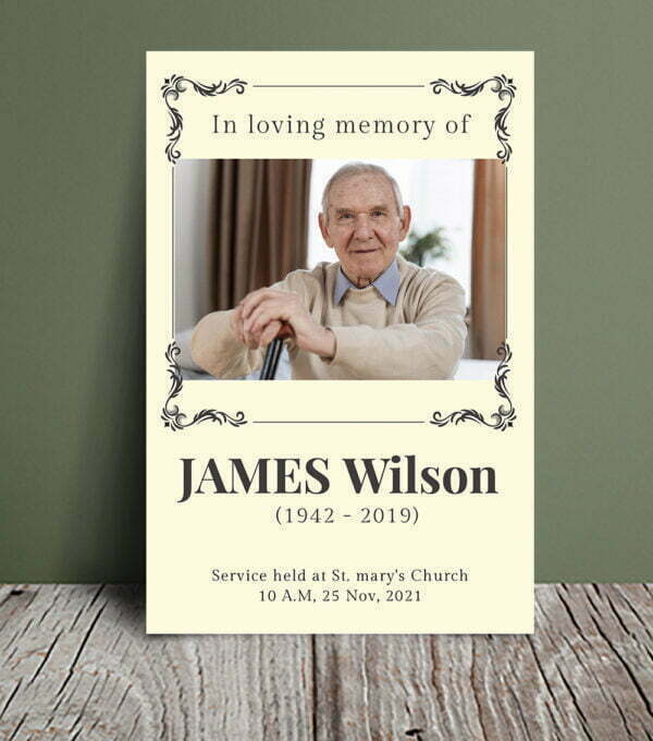 Swirl frame funeral order of service (011) - Template Design