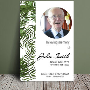 Greenery funeral order of service (016) - Template Design