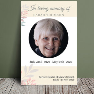 Beige funeral order of service (017) - Template Design
