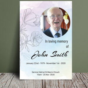Colourful floral outline order of service (020) - Template Design