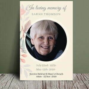 Floral blush funeral program template 021 - Template Design