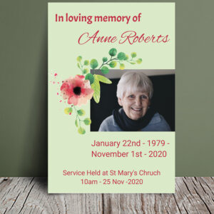Editable green funeral order of service 025 - Template Design