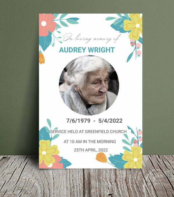 Multicolour floral funeral program booklet 029 - Template Design