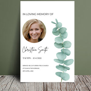 Eucalyptus funeral order program template (033) - Template Design