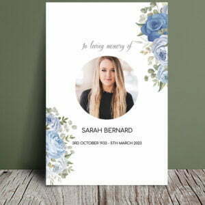 Blue flower funeral order of service 034 - Template Design