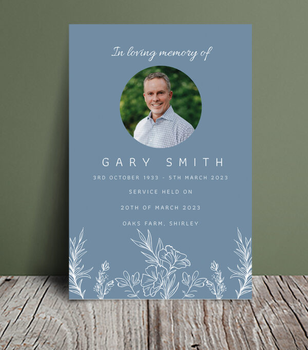 Blue Funeral Program Template 035 - Template Design