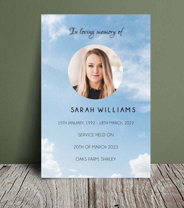 Blue sky funeral order of service 036 - Template Design