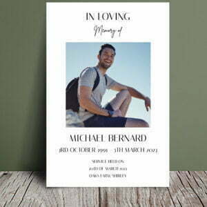 Minimalistic funeral order of service