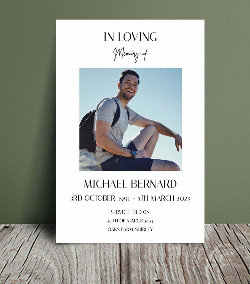 Simple minimalistic funeral order of service designs (2025)