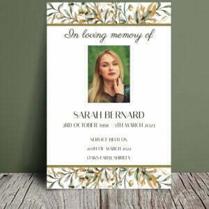 Floral line funeral order of service 040 - Template Design