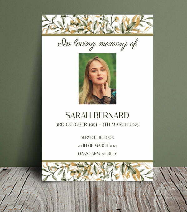 Floral line funeral order of service 040 - Template Design