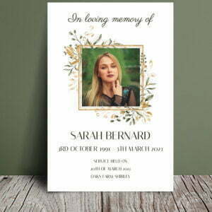Floral frame funeral order of service 041 - Template Design