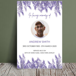 Purple order of service for funeral 044 - Template Design