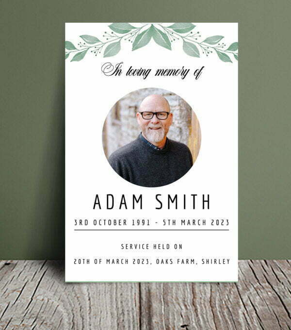 Olive branch order of service for funeral 046 - Template Design