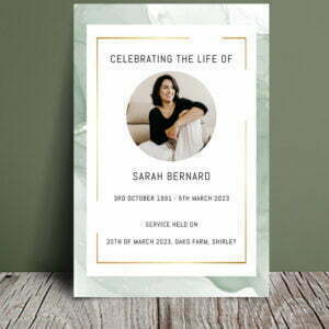 Soothing green funeral order of service 048 - Template Design