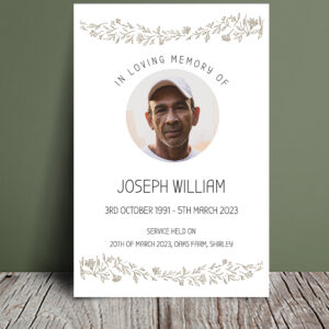Floral outline funeral order of service 051 - Template Design