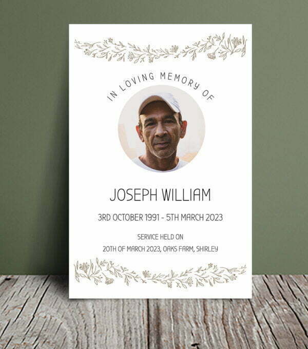 Floral outline funeral order of service 051 - Template Design