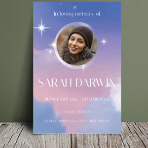 Dreamy sky funeral order of service 052 - Template Design