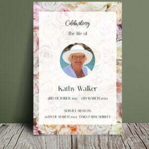 Rose flowers background funeral order of service 056 - Template Design