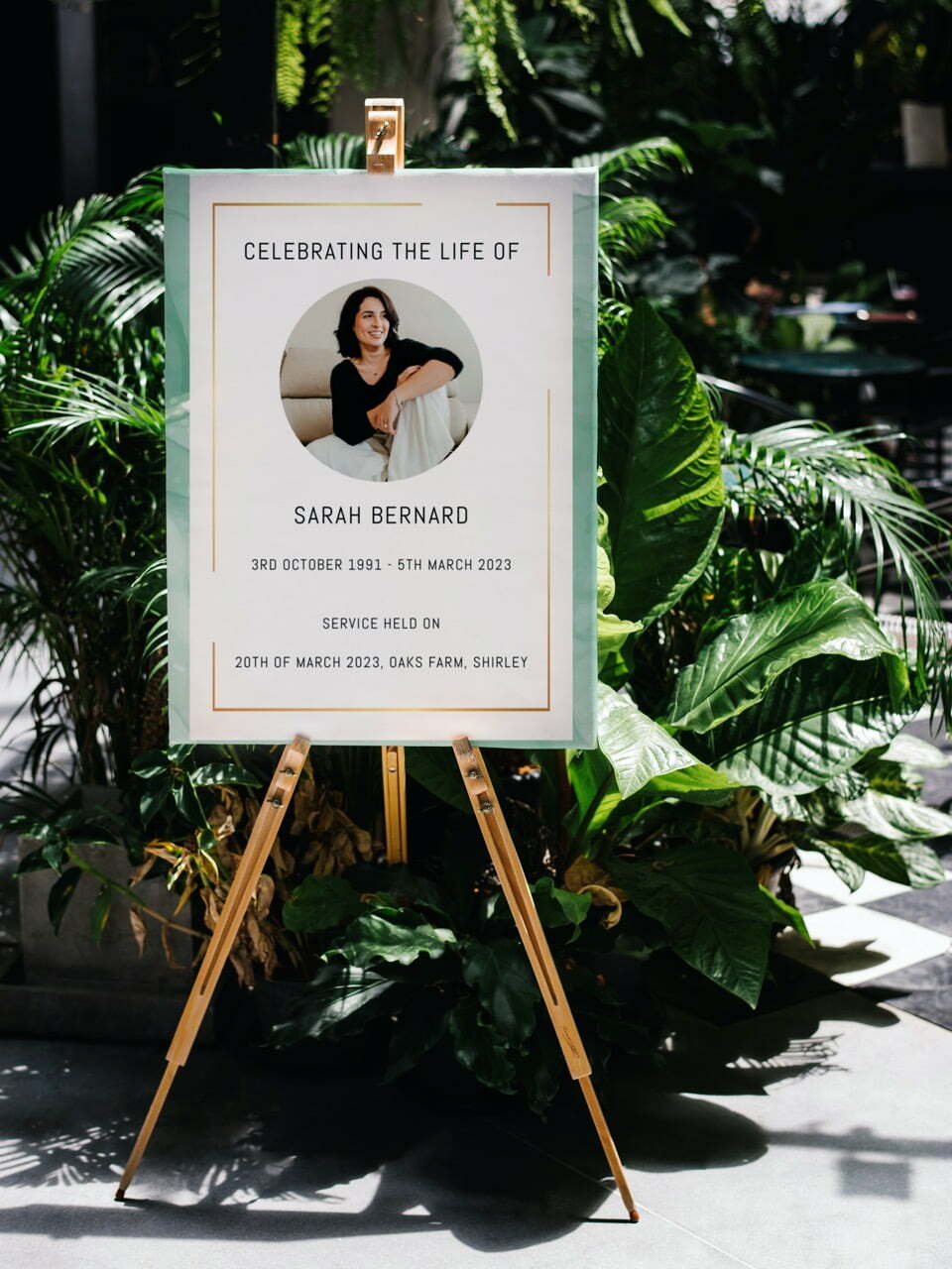 Foamex A2 size funeral welcome sign