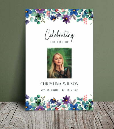 Colourful floral celebration of life 057 - Free Funeral Order of Service Template